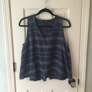 Blue madewell open back tank top